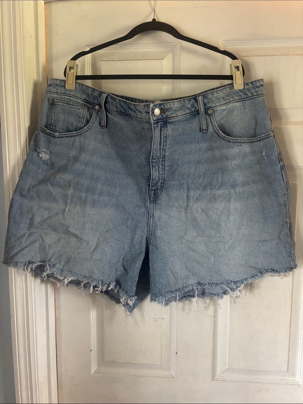 Madewell Light Blue Denim Cutoff Shorts with Frayed Hem